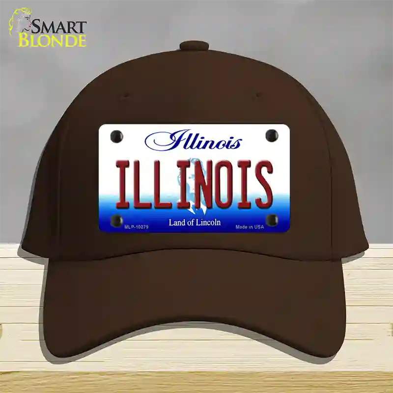 Illinois Land of Lincoln Novelty License Plate Hat Cotton / Dark Brown