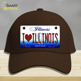 I Love Illinois Novelty License Plate Hat Cotton / Dark Brown