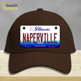 Naperville Illinois Novelty License Plate Hat Cotton / Dark Brown