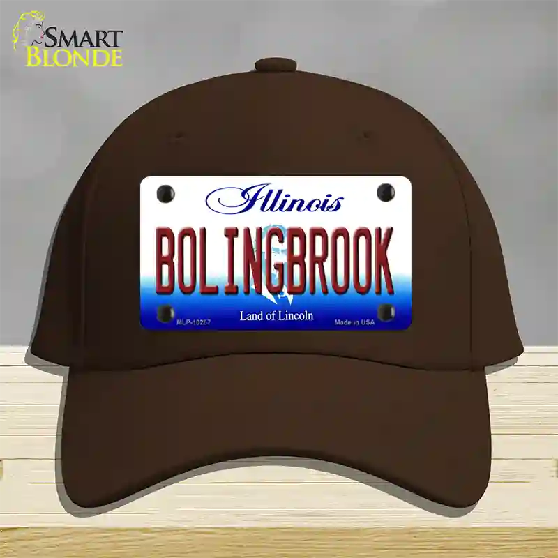 Bolingbrook Illinois Novelty License Plate Hat Cotton / Dark Brown