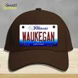 Waukegan Illinois Novelty License Plate Hat Cotton / Dark Brown