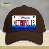 Metropolis Illinois Novelty License Plate Hat Cotton / Dark Brown