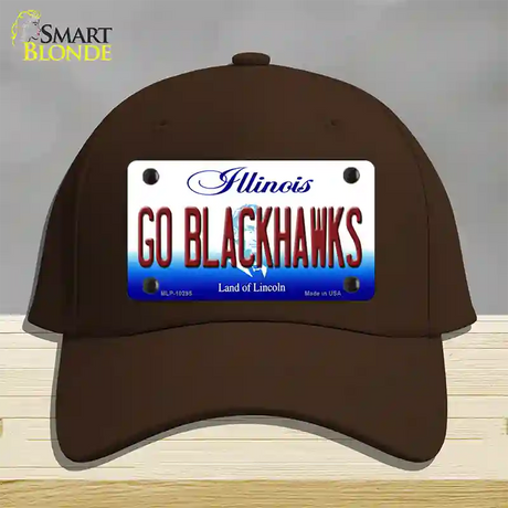 Go Blackhawks Illinois Novelty License Plate Hat Cotton / Dark Brown