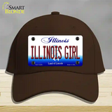 Illinois Girl Illinois Novelty License Plate Hat Cotton / Dark Brown