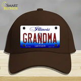 Grandma Illinois Novelty License Plate Hat Cotton / Dark Brown