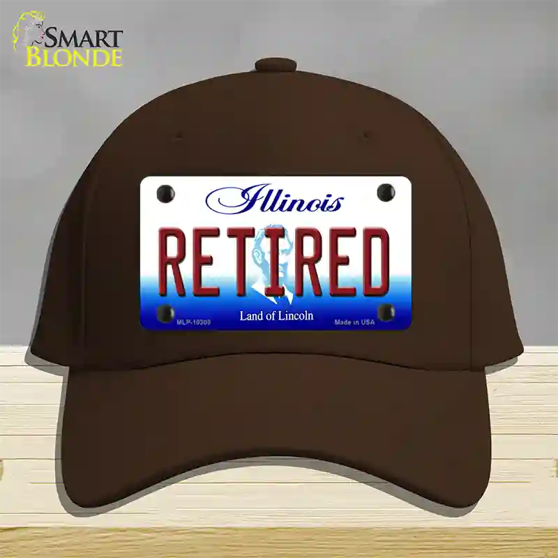 Retired Illinois Novelty License Plate Hat Cotton / Dark Brown