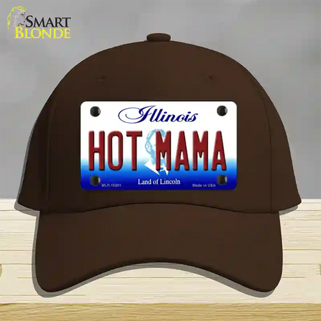 Hot Mama Illinois Novelty License Plate Hat Cotton / Dark Brown