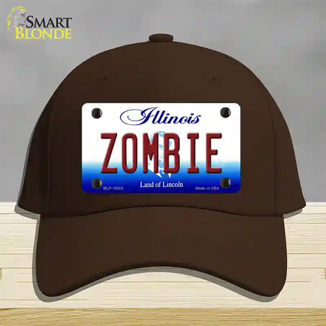 Zombie Illinois Novelty License Plate Hat Cotton / Dark Brown