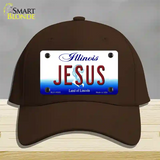 Jesus Illinois Novelty License Plate Hat Cotton / Dark Brown