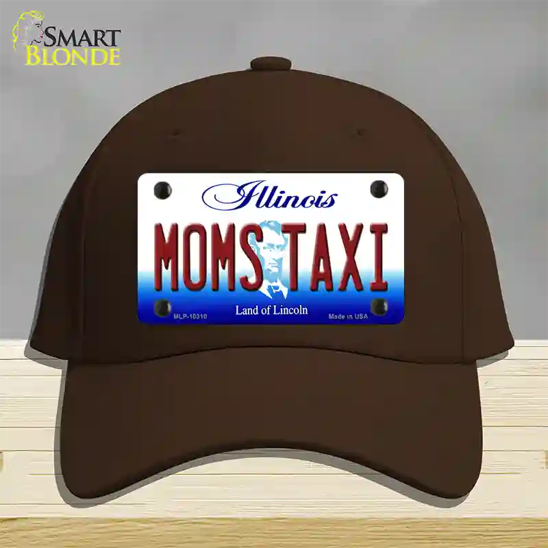 Moms Taxi Illinois Novelty License Plate Hat Cotton / Dark Brown