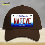 Native Illinois Novelty License Plate Hat Cotton / Dark Brown