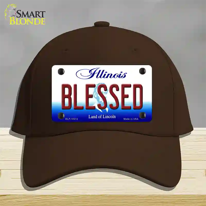 Blessed Illinois Novelty License Plate Hat Cotton / Dark Brown