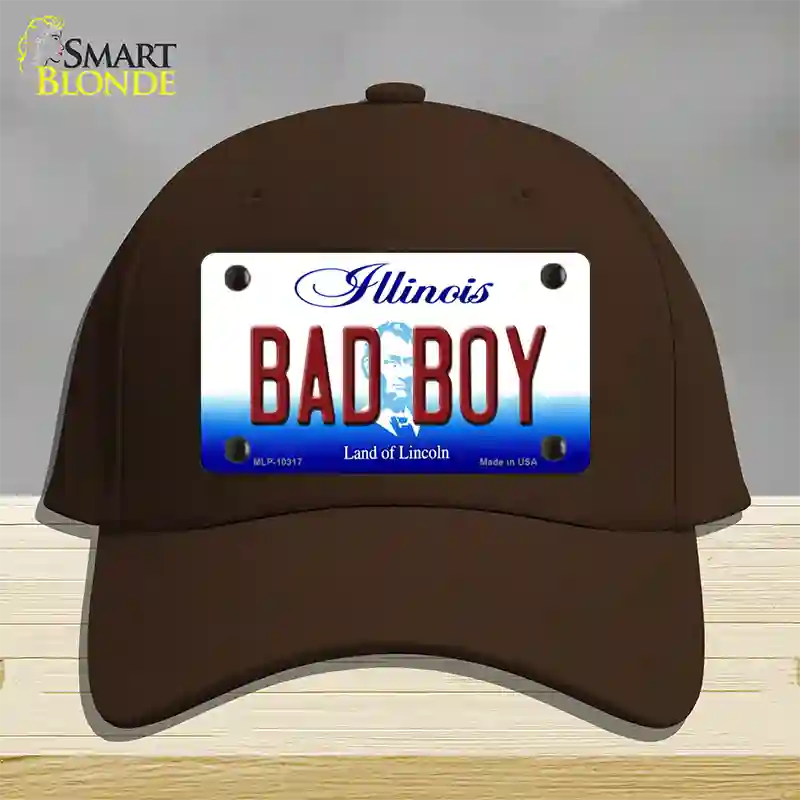 Bad Boy Illinois Novelty License Plate Hat Cotton / Dark Brown