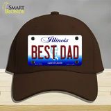 Best Dad Illinois Novelty License Plate Hat Cotton / Dark Brown