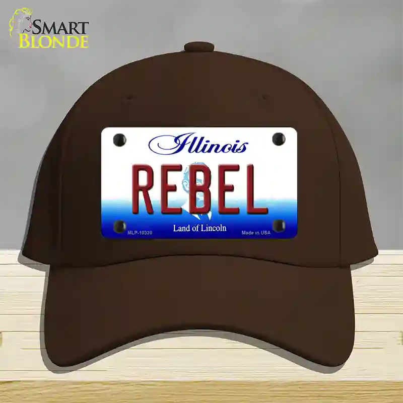 Rebel Illinois Novelty License Plate Hat Cotton / Dark Brown