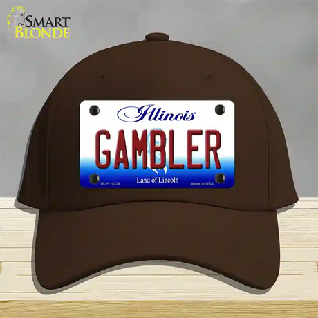 Gambler Illinois Novelty License Plate Hat Cotton / Dark Brown