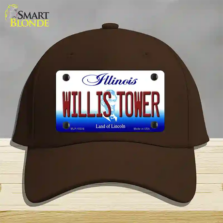 Willis Tower Illinois Novelty License Plate Hat Cotton / Dark Brown