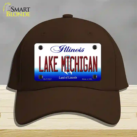 Lake Michigan Illinois Novelty License Plate Hat Cotton / Dark Brown