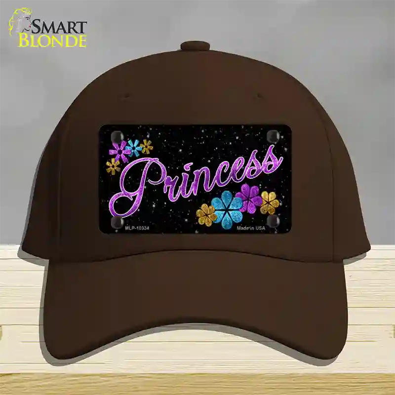 Princess Glitter Novelty License Plate Hat Cotton / Dark Brown