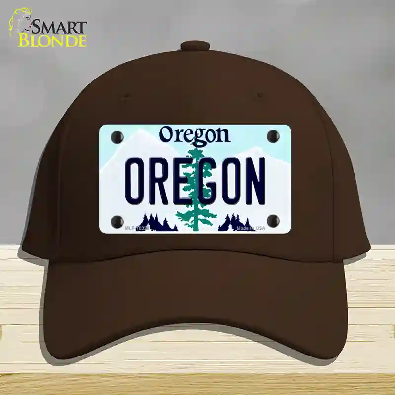 Oregon Tree Novelty License Plate Hat Cotton / Dark Brown