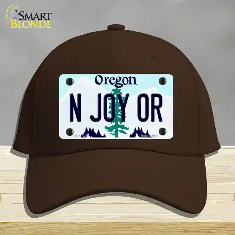 N Joy OR Oregon Novelty License Plate Hat Cotton / Dark Brown