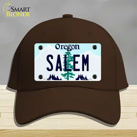 Salem Oregon Novelty License Plate Hat Cotton / Dark Brown