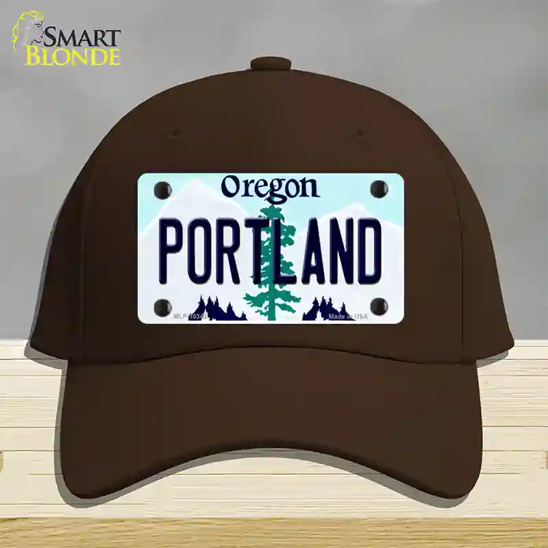 Portland Oregon Novelty License Plate Hat Cotton / Dark Brown