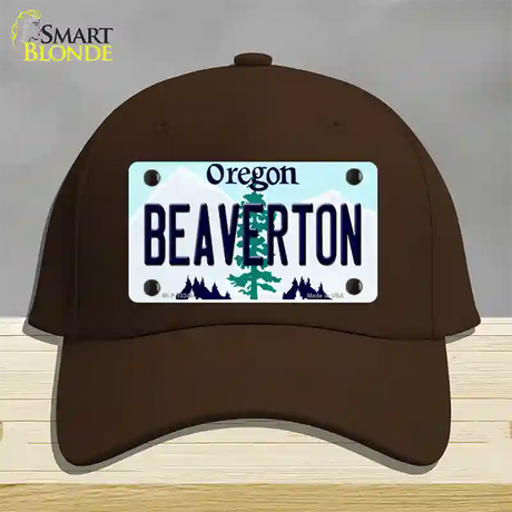 Beaverton Oregon Novelty License Plate Hat Cotton / Dark Brown