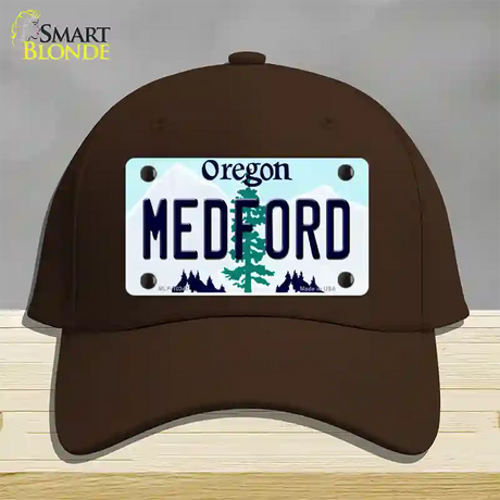 Medford Oregon Novelty License Plate Hat Cotton / Dark Brown