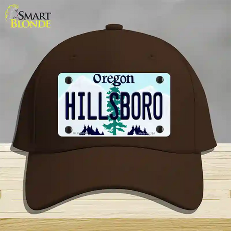 Hillsboro Oregon Novelty License Plate Hat Cotton / Dark Brown