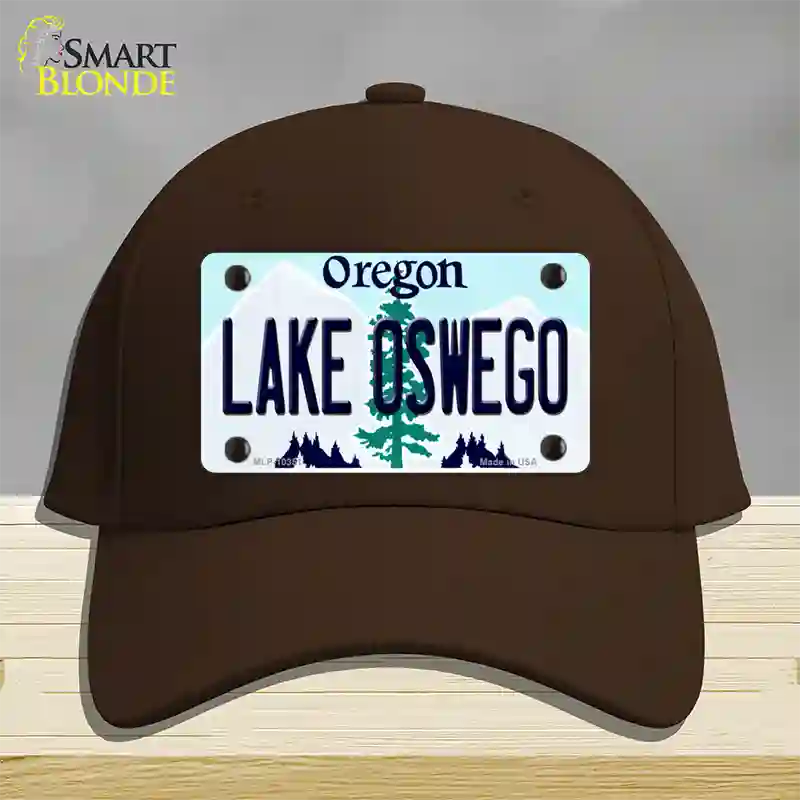 Lake Oswego Oregon Novelty License Plate Hat Cotton / Dark Brown