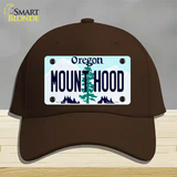 Mount Hood Oregon Novelty License Plate Hat Cotton / Dark Brown