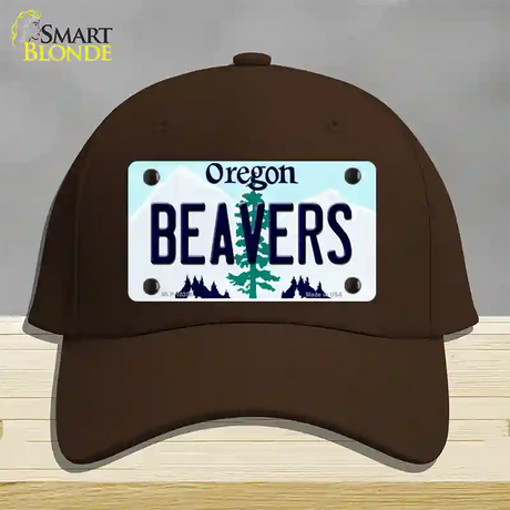 Beavers Oregon Novelty License Plate Hat Cotton / Dark Brown