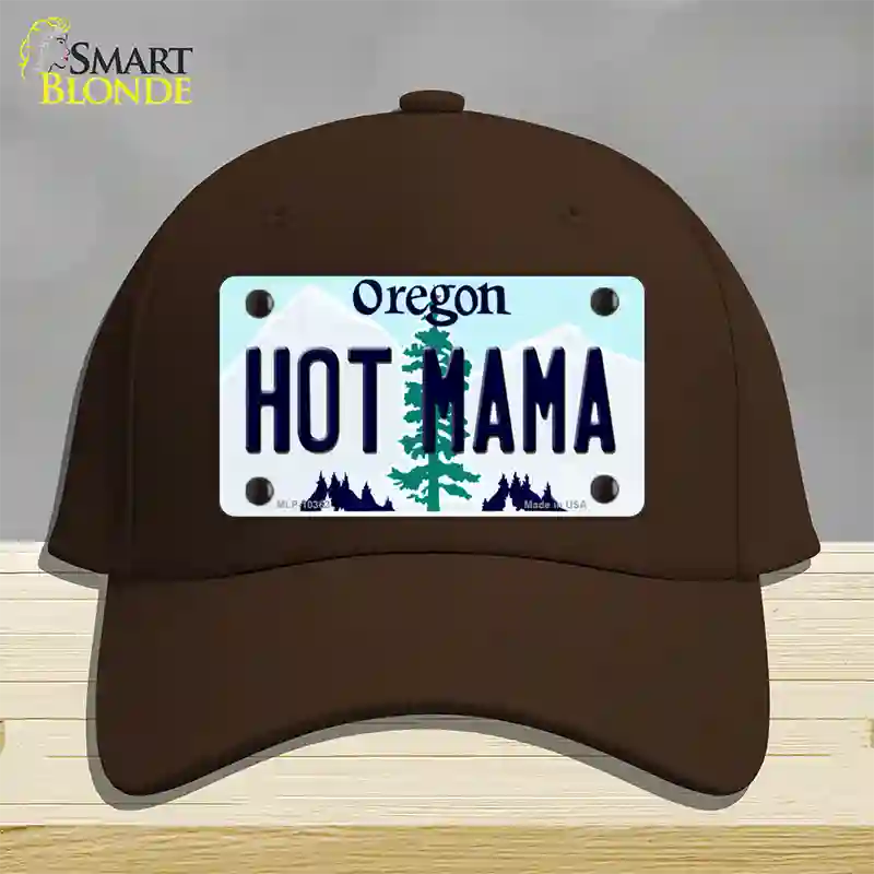 Hot Mama Oregon Novelty License Plate Hat Cotton / Dark Brown