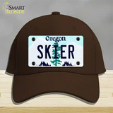 Skier Oregon Novelty License Plate Hat Cotton / Dark Brown