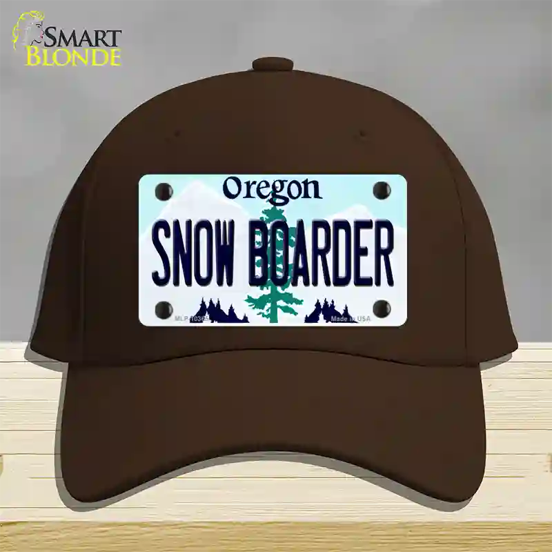 Snow Boarder Oregon Novelty License Plate Hat Cotton / Dark Brown