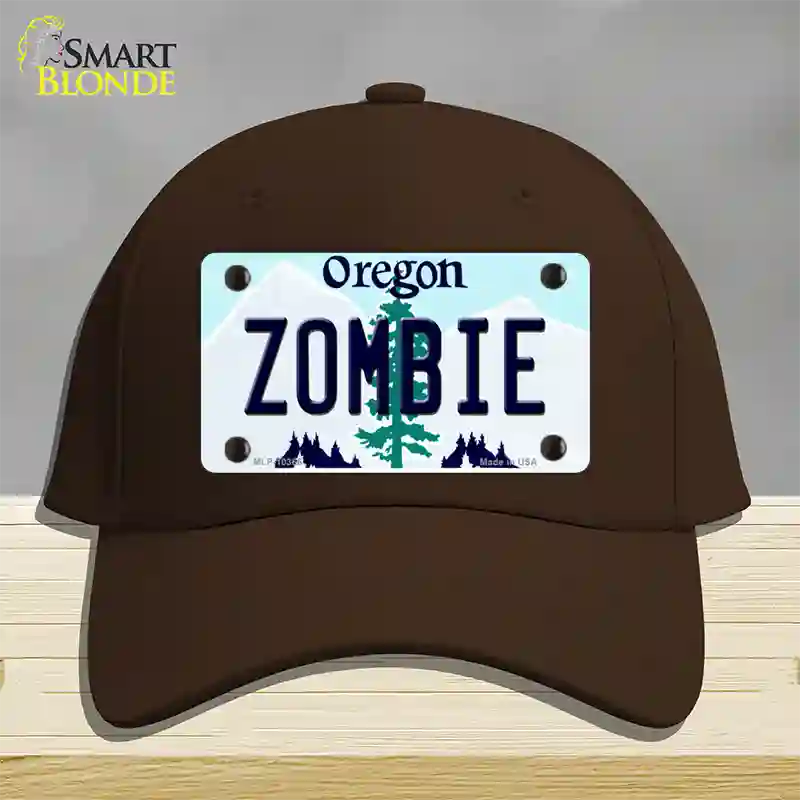 Zombie Oregon Novelty License Plate Hat Cotton / Dark Brown