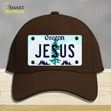 Jesus Oregon Novelty License Plate Hat Cotton / Dark Brown