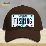 Fishing Oregon Novelty License Plate Hat Cotton / Dark Brown