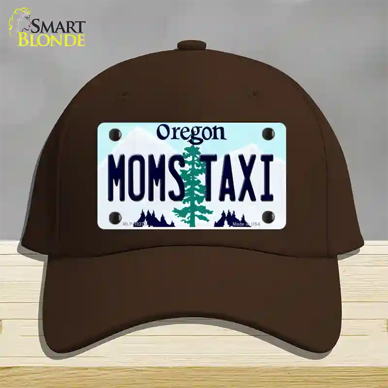 Moms Taxi Oregon Novelty License Plate Hat Cotton / Dark Brown