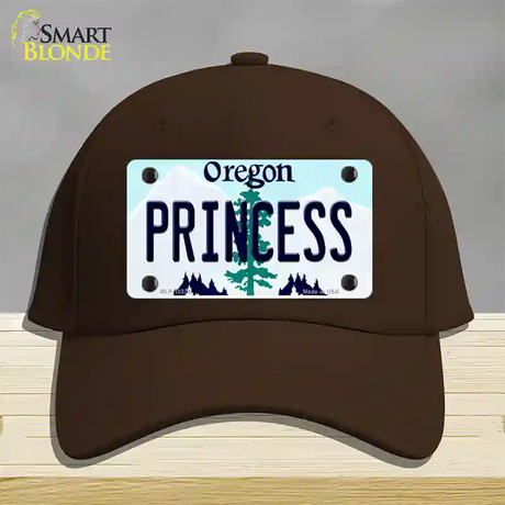 Princess Oregon Novelty License Plate Hat Cotton / Dark Brown