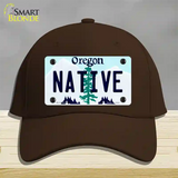 Native Oregon Novelty License Plate Hat Cotton / Dark Brown