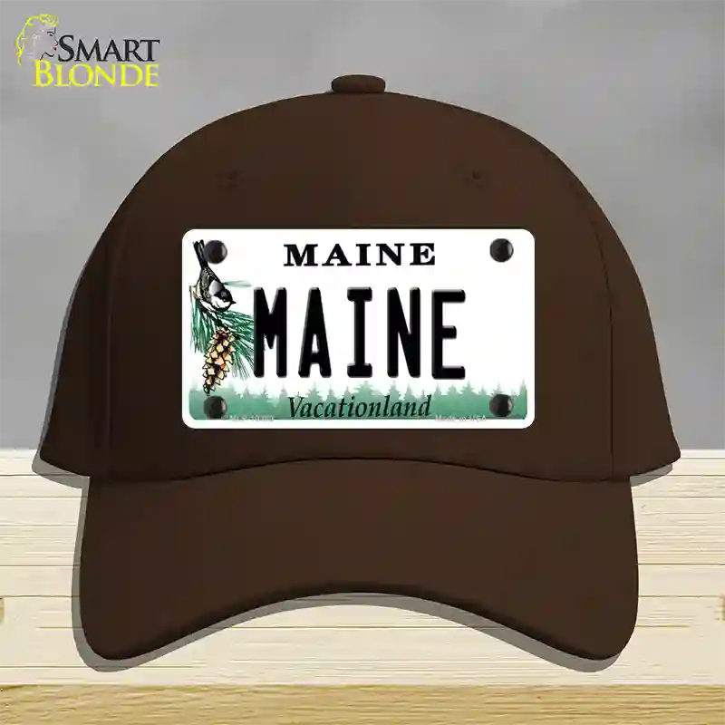 Maine Vacationland Novelty License Plate Hat Cotton / Dark Brown