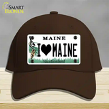 I Love Maine Novelty License Plate Hat Cotton / Dark Brown