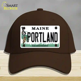 Portland Maine Novelty License Plate Hat Cotton / Dark Brown