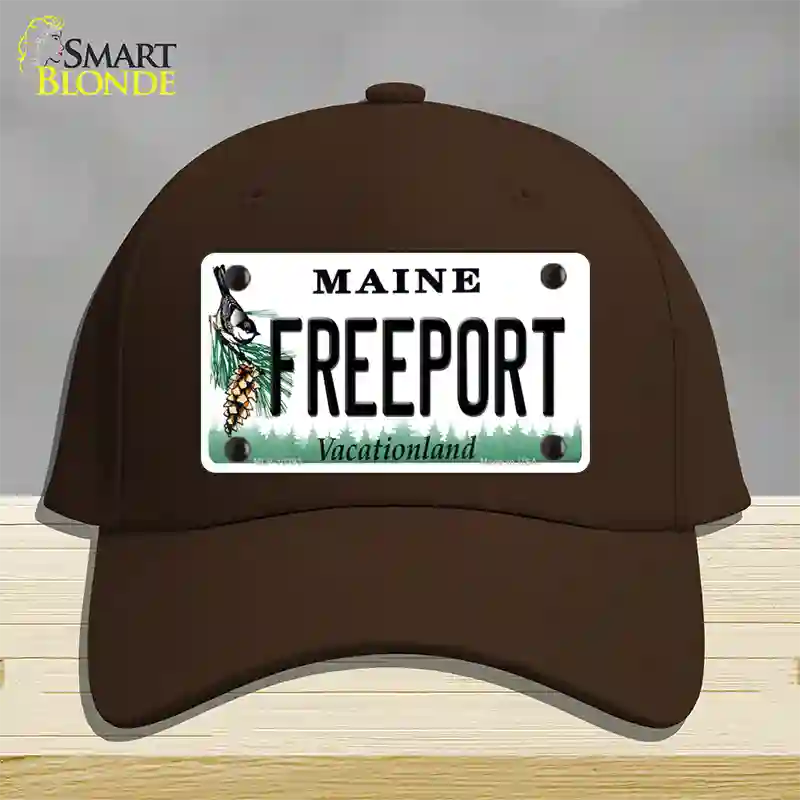 Freeport Maine Novelty License Plate Hat Cotton / Dark Brown