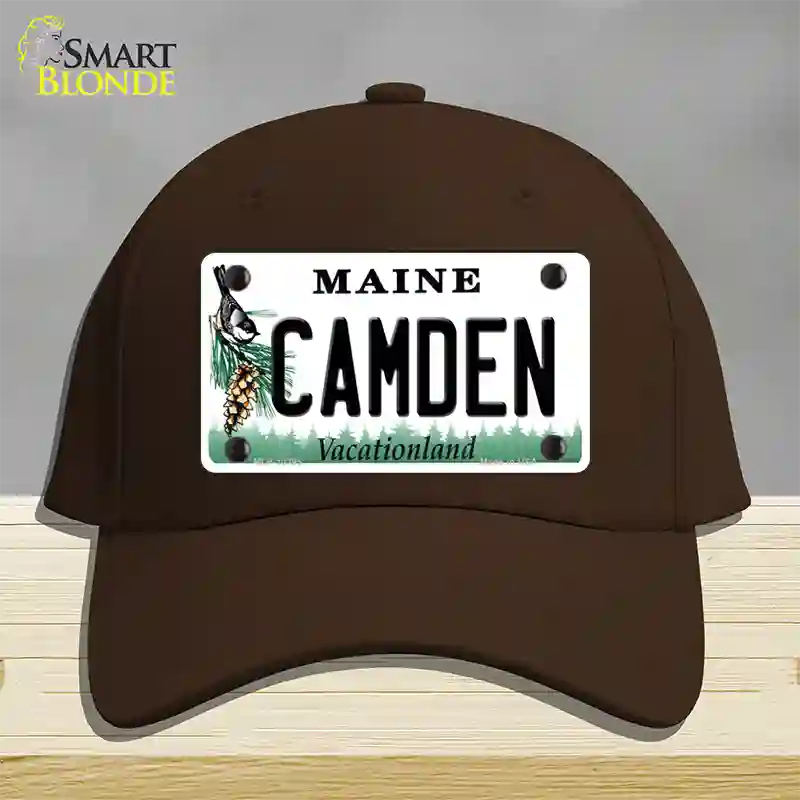 Camden Maine Novelty License Plate Hat Cotton / Dark Brown