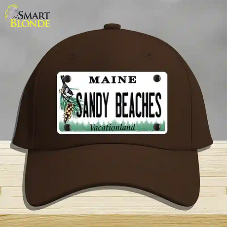 Sandy Beaches Maine Novelty License Plate Hat Cotton / Dark Brown