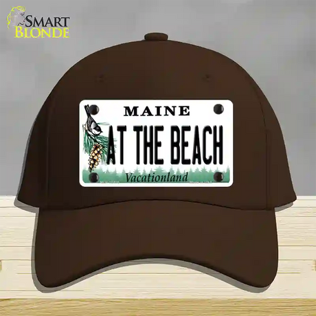 At The Beach Maine Novelty License Plate Hat Cotton / Dark Brown