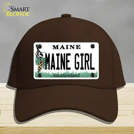 Maine Girl Novelty License Plate Hat Cotton / Dark Brown